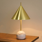 The Home Collective 45cm Fabler Marble &amp; Iron Table Lamp