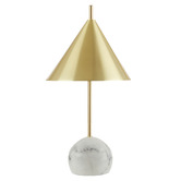 The Home Collective 45cm Fabler Marble &amp; Iron Table Lamp