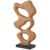 The Home Collective 38cm Abstract Paulownia Wood Sculpture