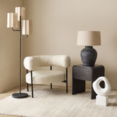 The Home Collective Oakland Iron &amp; Linen Floor Lamp