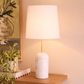 The Home Collective Malcolm Resin &amp; Linen Table Lamp