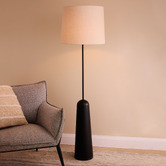 The Home Collective Virginia Resin &amp; Linen Floor Lamp