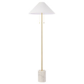 The Home Collective Pendleton Marble &amp; Linen Floor Lamp