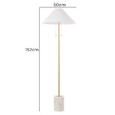 The Home Collective Pendleton Marble &amp; Linen Floor Lamp