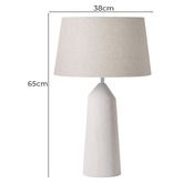 The Home Collective Coney Rubberwood &amp; Linen Table Lamp