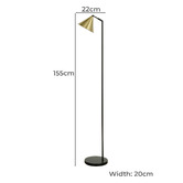 The Home Collective 155cm Hopkin Iron &amp; Brass Floor Lamp