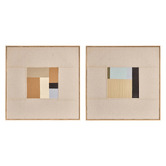 The Home Collective 2 Piece Colour Planes Framed Canvas Wall Art Set