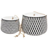 Brunnings 2 Piece Fomesh Ceramic Hanging Planter Set