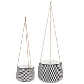 Brunnings 2 Piece Fomesh Ceramic Hanging Planter Set