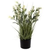 Brunnings 65cm Potted Faux White Lavender Grass