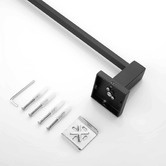 Expert Homewares Black 600mm Stainless Steel Single Towel Rail