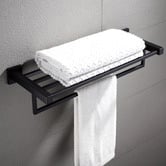 Expert Homewares Nero 600mm Black Bathroom Storage Rail