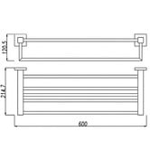 Expert Homewares Nero 600mm Black Bathroom Storage Rail