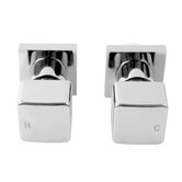 Expert Homewares 2 Piece Cube Chrome Ottimo Shower Wall Top Assemblies