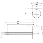 Expert Homewares Square 250mm Wall Mounted Bath/Basin Spout