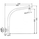 Expert Homewares Euro Round 200mm Black Curved Shower Arm &amp; Head