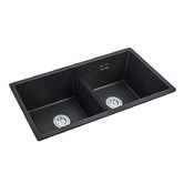 Expert Homewares Black Granite Double Kitchen Sink Bowl
