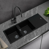 Expert Homewares 1160mm Double Granite Kitchen Sink with Drainer