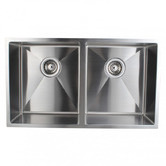 Expert Homewares 770mm Double Silver Satin Stainless Steel Kitchen Sink