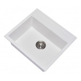 Expert Homewares Carysil 560mm Single White Granite Composite Kitchen Sink