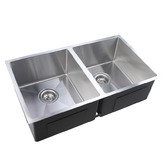 Expert Homewares 770mm Double Silver Satin Stainless Steel Kitchen Sink
