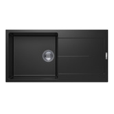 Expert Homewares Carysil 1000mm Single Black Granite Kitchen Sink with Drainer
