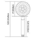 Expert Homewares 5 Function Hand-held Shower Head &amp; Hose