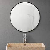 Expert Homewares Black Round Aluminium Wall Mirror with Brackets