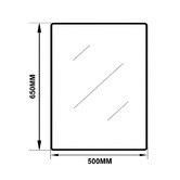 Expert Homewares Black Rectangular Aluminium Wall Mirror with Brackets