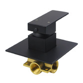 Expert Homewares Nero Black Bath/Basin Wall Spout &amp; Mixer Tap Set