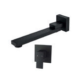 Expert Homewares Nero Black Bath/Basin Wall Spout &amp; Mixer Tap Set