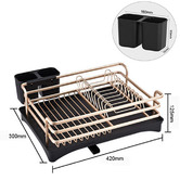 Expert Homewares Black &amp; Rose Gold Aluminium Dish Drying Rack