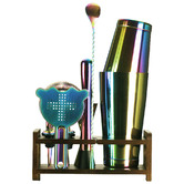 Expert Homewares 11 Piece Multi-Coloured Boston Stainless Steel Cocktail Shaker Set