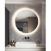 Expert Homewares Silver Albrecht Round LED Bathroom Mirror