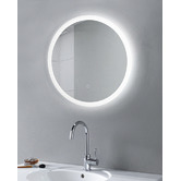 Expert Homewares Silver Bettencourt Round LED Bathroom Mirror