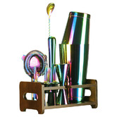 Expert Homewares 11 Piece Multi-Coloured Boston Stainless Steel Cocktail Shaker Set