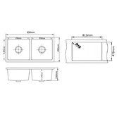 Expert Homewares 830mm Double Granite Kitchen Sink