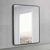Expert Homewares Black Rectangular Aluminium Wall Mirror with Brackets