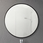 Expert Homewares Black Round Aluminium Wall Mirror with Brackets