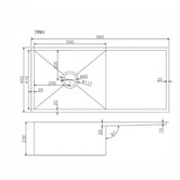 Expert Homewares 960mm Single Kitchen Sink with Drainer