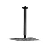 Expert Homewares Andon 300mm Square Black Ceiling Rain Shower Arm &amp; Head