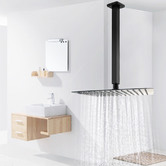 Expert Homewares Andon 300mm Square Black Ceiling Rain Shower Arm &amp; Head