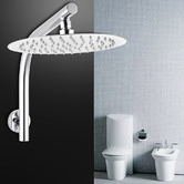 Expert Homewares Colby Curved 250mm Rain Shower Arm &amp; Head