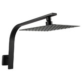 Expert Homewares Andon 200mm Matte Black Square Gooseneck Shower Arm &amp; Head