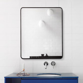 Expert Homewares Black Rectangular Aluminium Wall Mirror