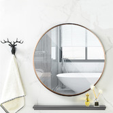 Expert Homewares Round Stainless Steel Wall Mirror