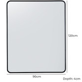 Expert Homewares Black Rectangular Aluminium Wall Mirror