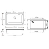 Expert Homewares 680mm Single Granite Kitchen Sink