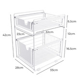 Expert Homewares 2 Tier Stainless Steel Kitchen Storage Organiser
