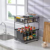 Expert Homewares 2 Tier Stainless Steel Kitchen Storage Organiser